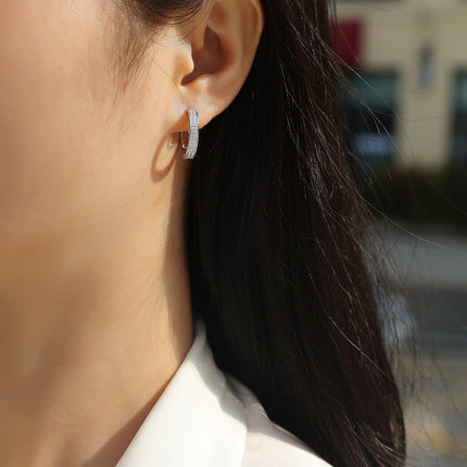 Firefly Light - Moissanite S925 Sterling Silver Earrings With Platinum-plated Stud Earrings, Fashionable, Trendy And Affordable Diamond Jewelry