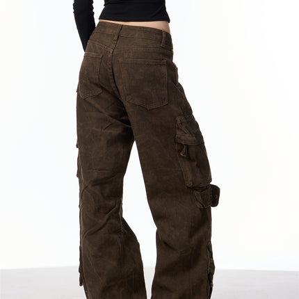 Retro Design Camouflage Cargo Pants Women