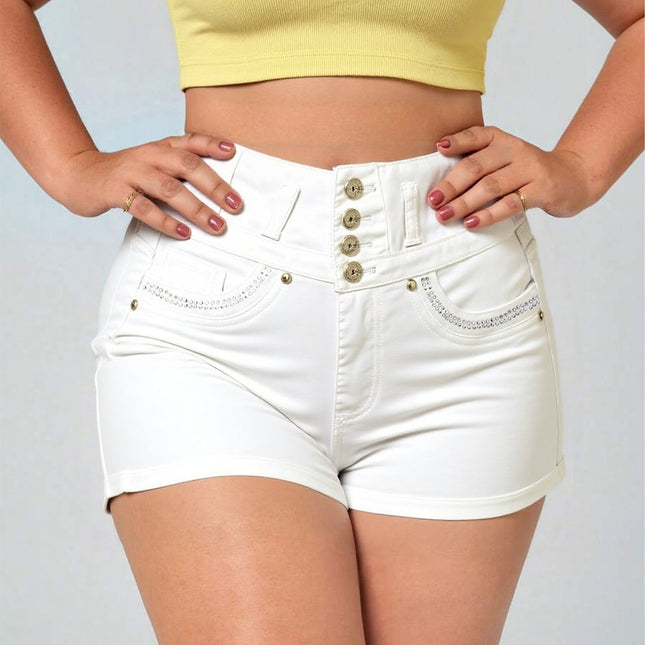 The "Luxe Contour" High-Waist Denim Shorts: Summer's Defined Edge