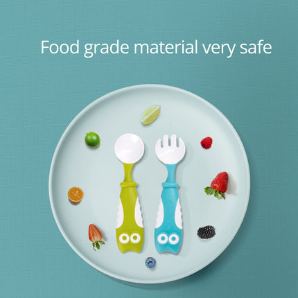 Baby Feeding Tableware – Owl Elbow Spoon & Fork Set