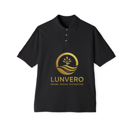 LUNVERO White Polo – Gold Edition Unisex Casual Wear, Golf Shirt, Perfect Gift, Business Casual Attire