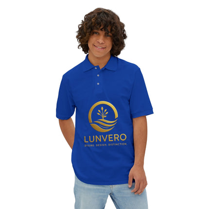 LUNVERO White Polo – Gold Edition Unisex Casual Wear, Golf Shirt, Perfect Gift, Business Casual Attire