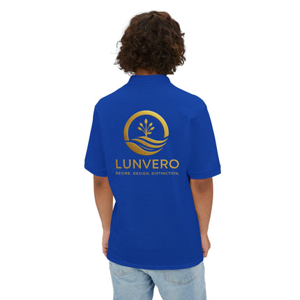 LUNVERO White Polo – Gold Edition Unisex Casual Wear, Golf Shirt, Perfect Gift, Business Casual Attire
