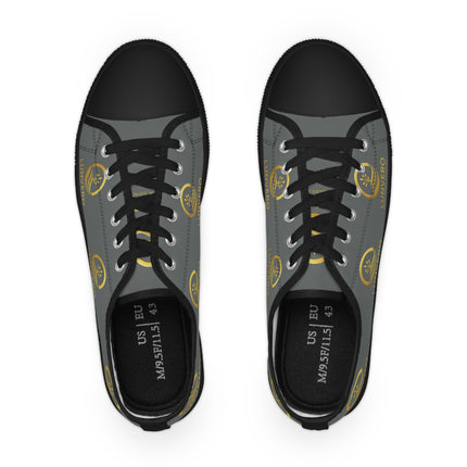 LUNVERO Black & Grey Sneakers with Gold Logo – Luxury Streetwear Shoes
