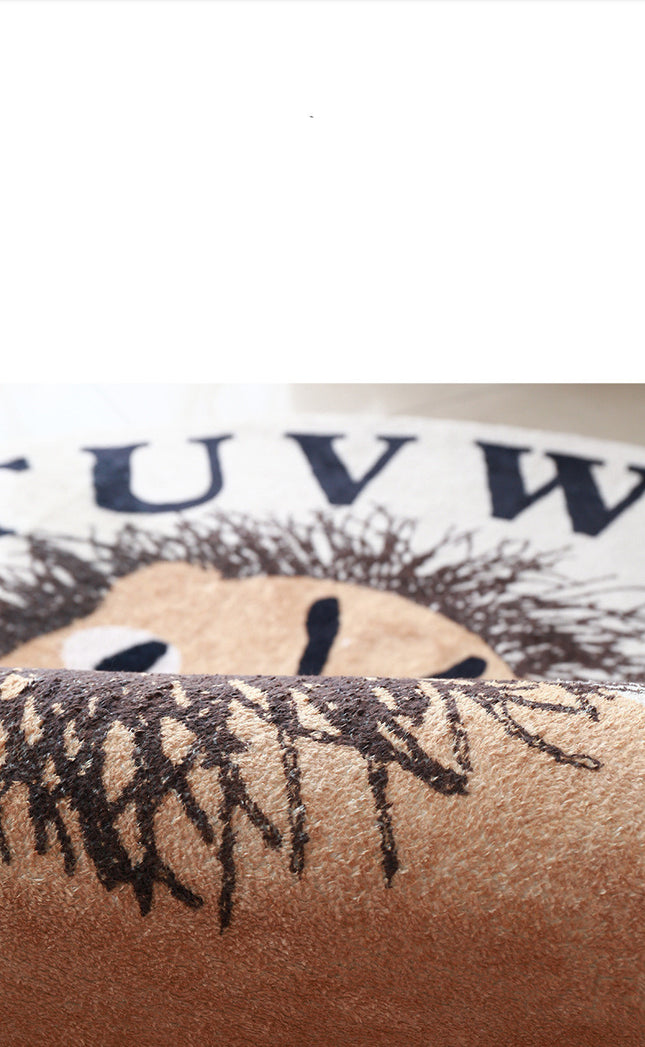 Round Lion Kids Rug