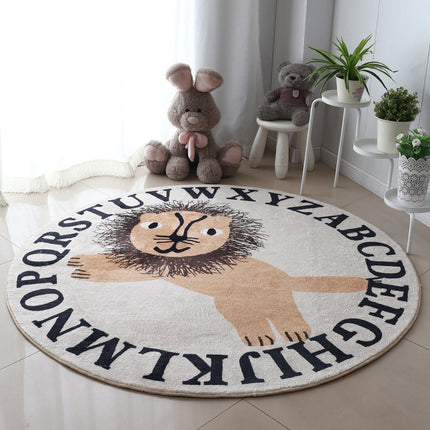 Round Lion Kids Rug