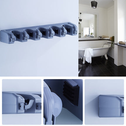 Bathroom Mop Holder Broom Holder Mop Clip Hanging Treasure Spring Mop Holder