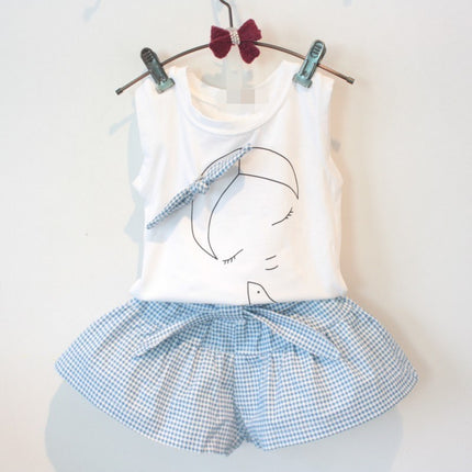 Girls’ Summer Korean Style Cotton Sleeveless Pants Set – Shorts Outfit