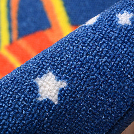 Cartoon Rectangle Carpet – Dark Blue