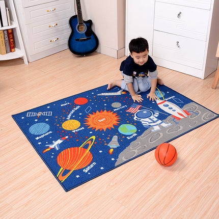 Cartoon Rectangle Carpet – Dark Blue