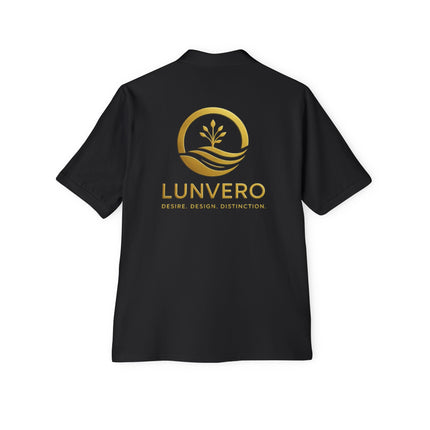 LUNVERO White Polo – Gold Edition Unisex Casual Wear, Golf Shirt, Perfect Gift, Business Casual Attire