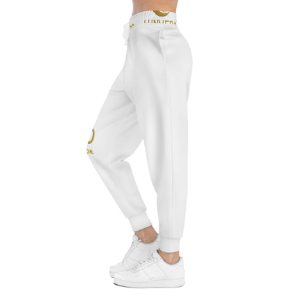 LUNVERO White & Gold Luxury Joggers (AOP) Unisex