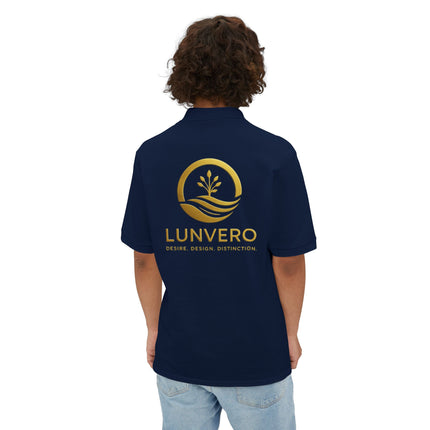 LUNVERO White Polo – Gold Edition Unisex Casual Wear, Golf Shirt, Perfect Gift, Business Casual Attire