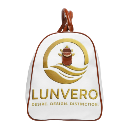 LUNVERO White & Gold Waterproof Durable Travel Bag