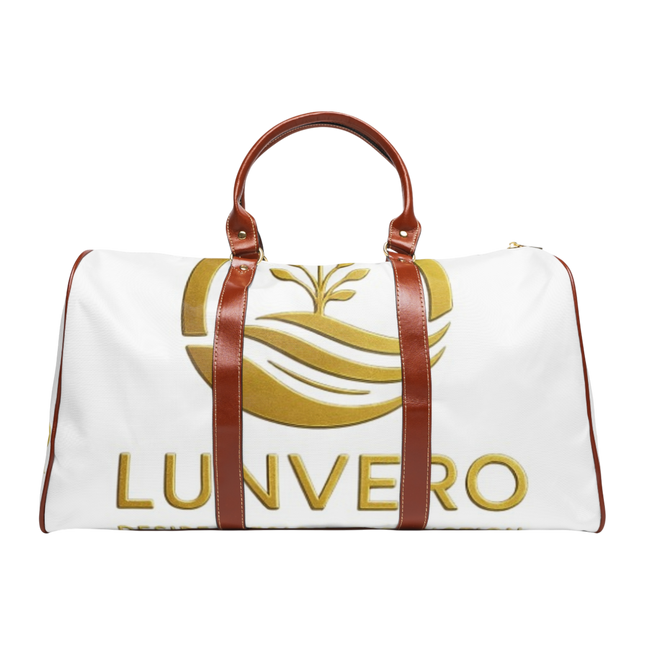 LUNVERO White & Gold Waterproof Durable Travel Bag