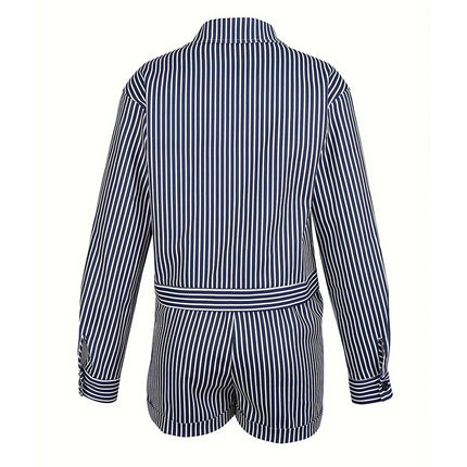 Women's Striped Print Casual Two-Piece Set