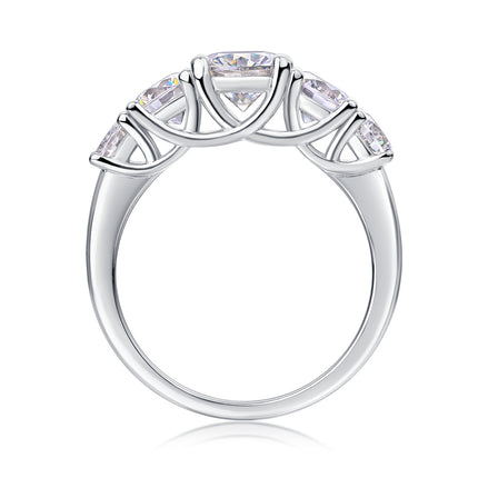 Celestial Radiance Luxury Moissanite Silver Fashion Diamond Statement Ring