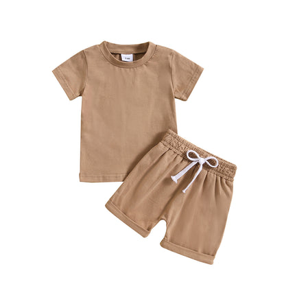 Baby Cotton Two-Piece Set – Short Sleeve Top & Shorts Outfit