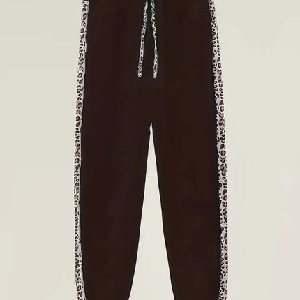 Savara Motion Set Leopard Print Zip Jacket & Slim Sport Pants in Soft Sculpted Comfort