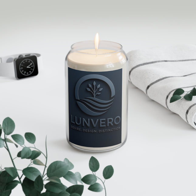 LUNVERO LUXE Bespoke 13.75oz Soy Candle | Custom-Designed, 70-Hour Personalized Vessel