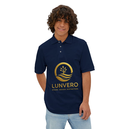 LUNVERO White Polo – Gold Edition Unisex Casual Wear, Golf Shirt, Perfect Gift, Business Casual Attire