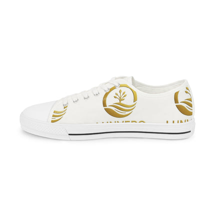 LUNVERO Pure White Gold Limited Edition Sneakers Unique Design Shoes, Perfect Gift for Sneaker Lovers