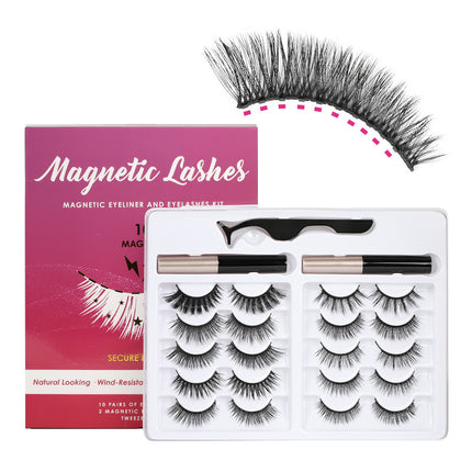 Magnetic False Eyelashes 5 Pairs Of Eyeliner