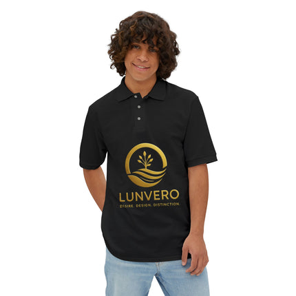 LUNVERO White Polo – Gold Edition Unisex Casual Wear, Golf Shirt, Perfect Gift, Business Casual Attire