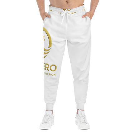 LUNVERO White & Gold Luxury Joggers (AOP) Unisex