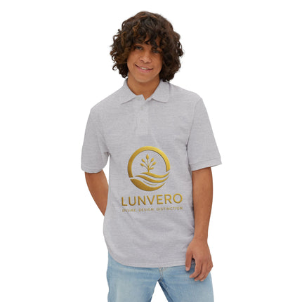 LUNVERO White Polo – Gold Edition Unisex Casual Wear, Golf Shirt, Perfect Gift, Business Casual Attire