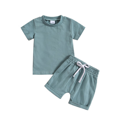 Baby Cotton Two-Piece Set – Short Sleeve Top & Shorts Outfit