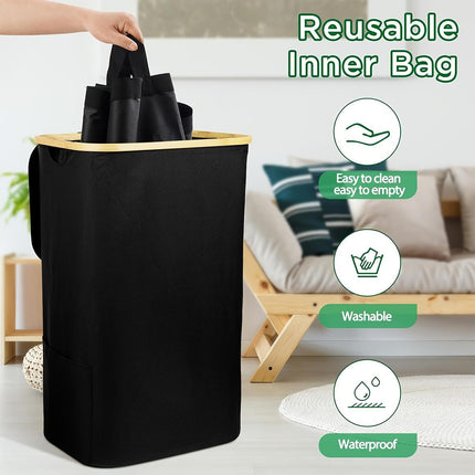 Recyclable Trash Can with Removable Reusable Inner Bags