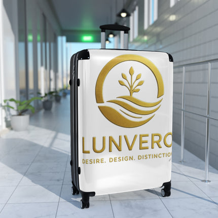 ✨LUNVERO Luxury White & Gold Set (S + M + L) Travel Suitcase  for  Vacation, Business Trips