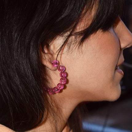 Pink Bubblegum Hoop Earrings, Bubblegum Earrings, Statement Hoop Earrings, Playful Pink Earrings, Pink Hoops | by lovedbynlanla-4