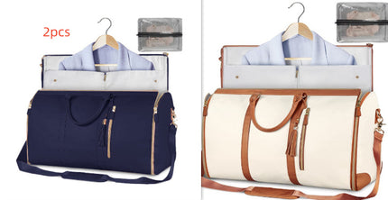 Convertible Travel Duffle & Suit Tote Waterproof Cowhide Utility  Curated by LUNVERO