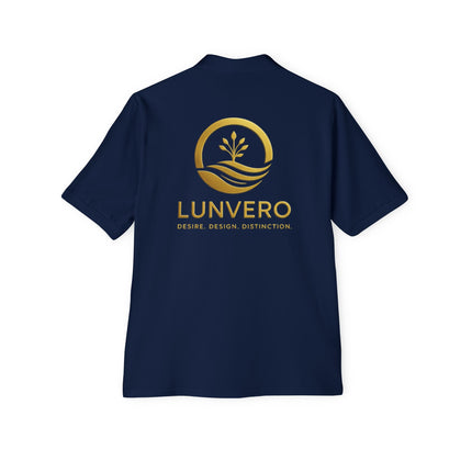 LUNVERO White Polo – Gold Edition Unisex Casual Wear, Golf Shirt, Perfect Gift, Business Casual Attire