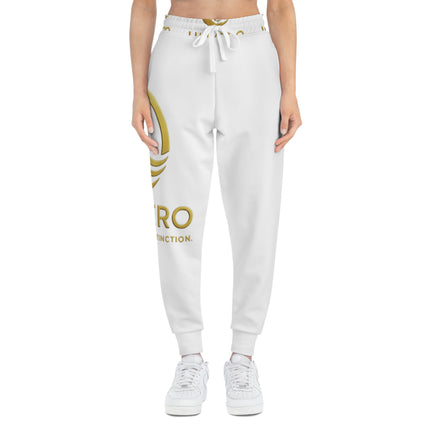 LUNVERO White & Gold Luxury Joggers (AOP) Unisex