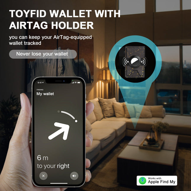 TOYFID Best Mens Forged Carbon Fiber Wallet with Airtag Holder & Expansion Board-1