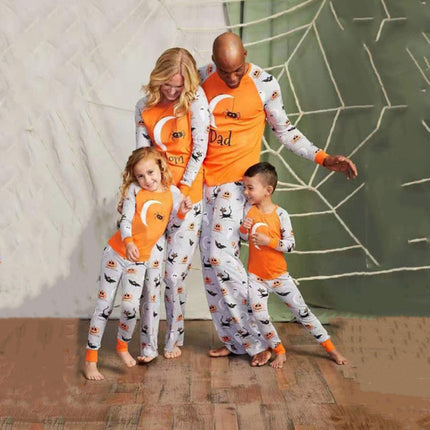 Fashionable Halloween Printed Parent-Child Outfit – Polyester Home Wear Set
