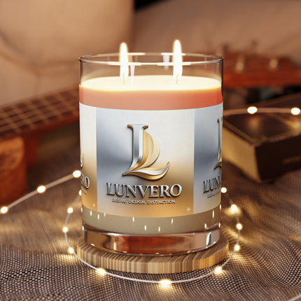 LUNVERO | Decorative Luxe Scented Candle - 11oz Full Glass | 360 text Printed Art