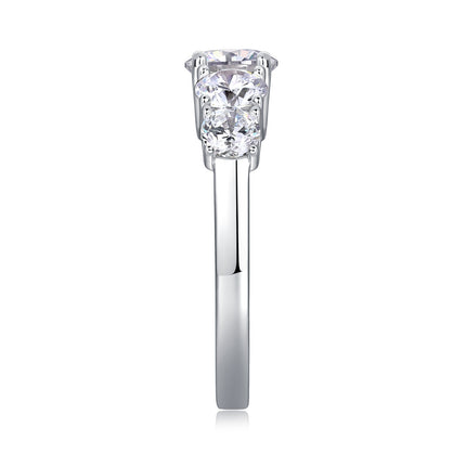 Celestial Radiance Luxury Moissanite Silver Fashion Diamond Statement Ring