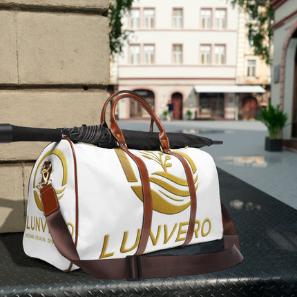 LUNVERO White & Gold Waterproof Durable Travel Bag