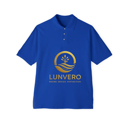 LUNVERO White Polo – Gold Edition Unisex Casual Wear, Golf Shirt, Perfect Gift, Business Casual Attire