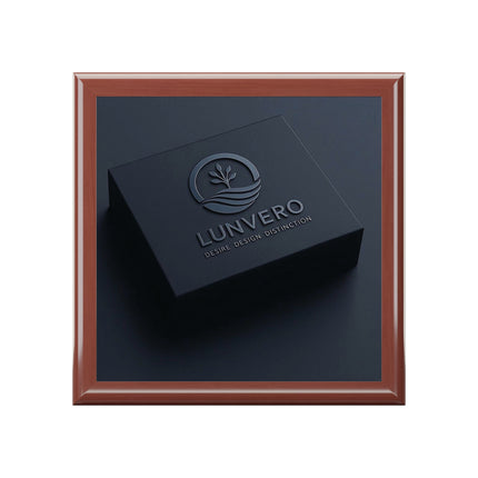 LUNVERO Luxury Jewelry Box – Matte Black with Embossed Logo