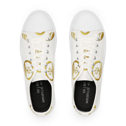 LUNVERO Pure White Gold Limited Edition Sneakers Unique Design Shoes, Perfect Gift for Sneaker Lovers