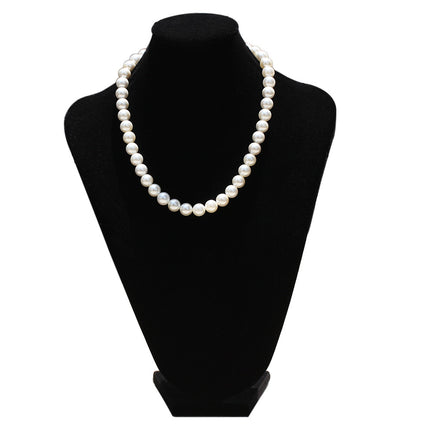 Shell Bead Pearl Necklace – Unisex Geometric Chain with Cross Pendant