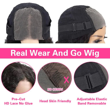 Deep Wave Lace Front Wigs Human Hair 4X4 Deep Wave Wig Lace Front Wigs Human Hair Curly Human Hair Wig PrePlucked Wigs For Women