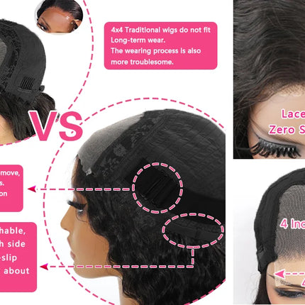 Deep Wave Lace Front Wigs Human Hair 4X4 Deep Wave Wig Lace Front Wigs Human Hair Curly Human Hair Wig PrePlucked Wigs For Women