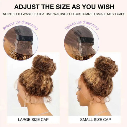 Invisible Strap Highlight 360 Full Hd Lace Front Wig 250 Density Honey Blonde Glueless Wig H Deep Wave Frontal Wig Human Hair