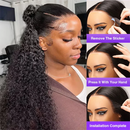 Deep Wave Lace Front Wigs Human Hair 4X4 Deep Wave Wig Lace Front Wigs Human Hair Curly Human Hair Wig PrePlucked Wigs For Women